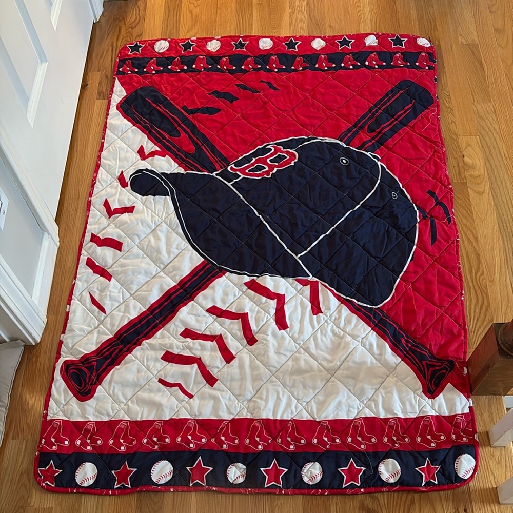 Boston Red Sox Toddler Bedding Set - Quilt, Sheet, Blanket and Bed Skirt